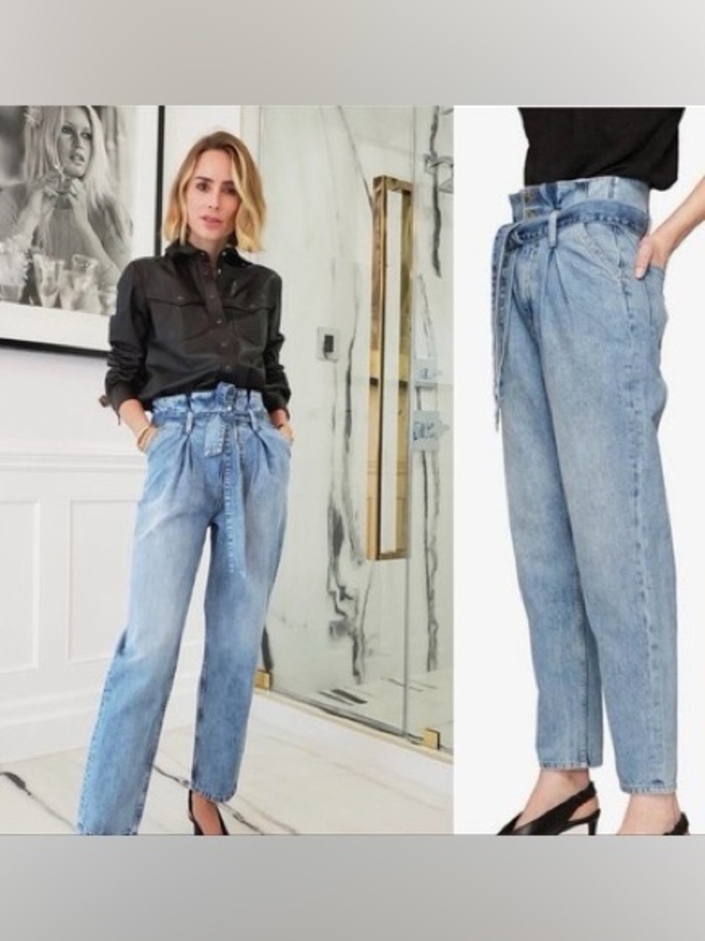 ANINE BING Everly Trousers in Pond Size 25